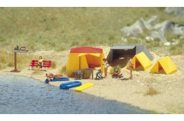 Camping Site with 4 Tents & Accessories OO/HO Scale